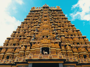 The majestic Pura Parahyangan Agung Kertabumi at Taman Mini Indonesia Indah under a clear blue sky