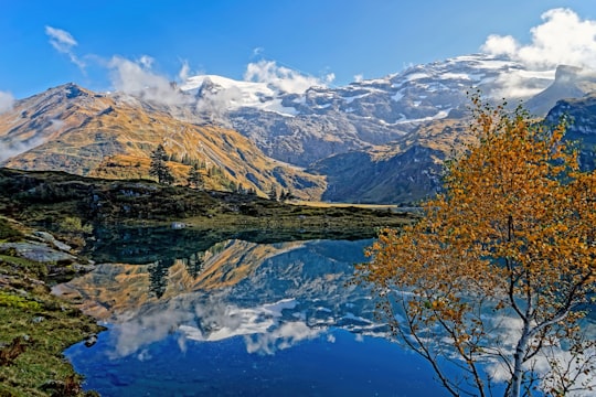 lake and mountain ranges in Titlis Mountain Station Switzerland
