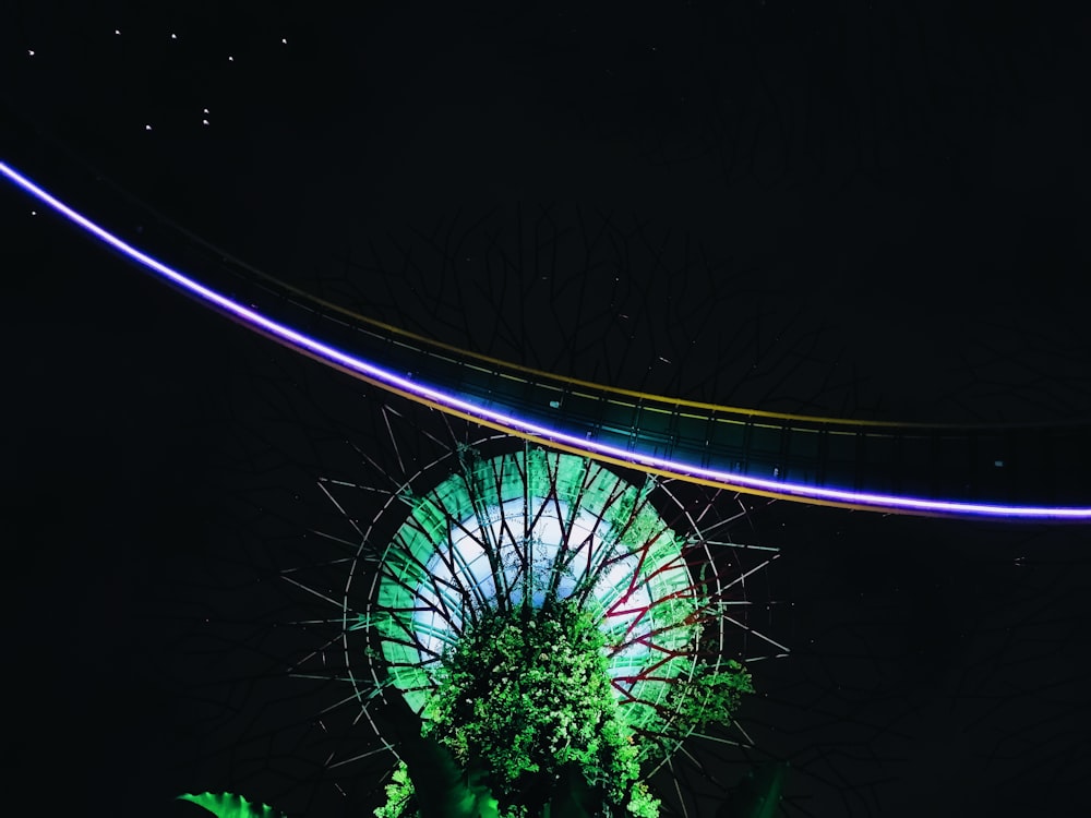 low angle photo of tower at nighttime