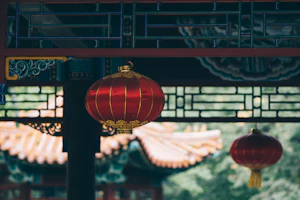 Red and gold lantern decor