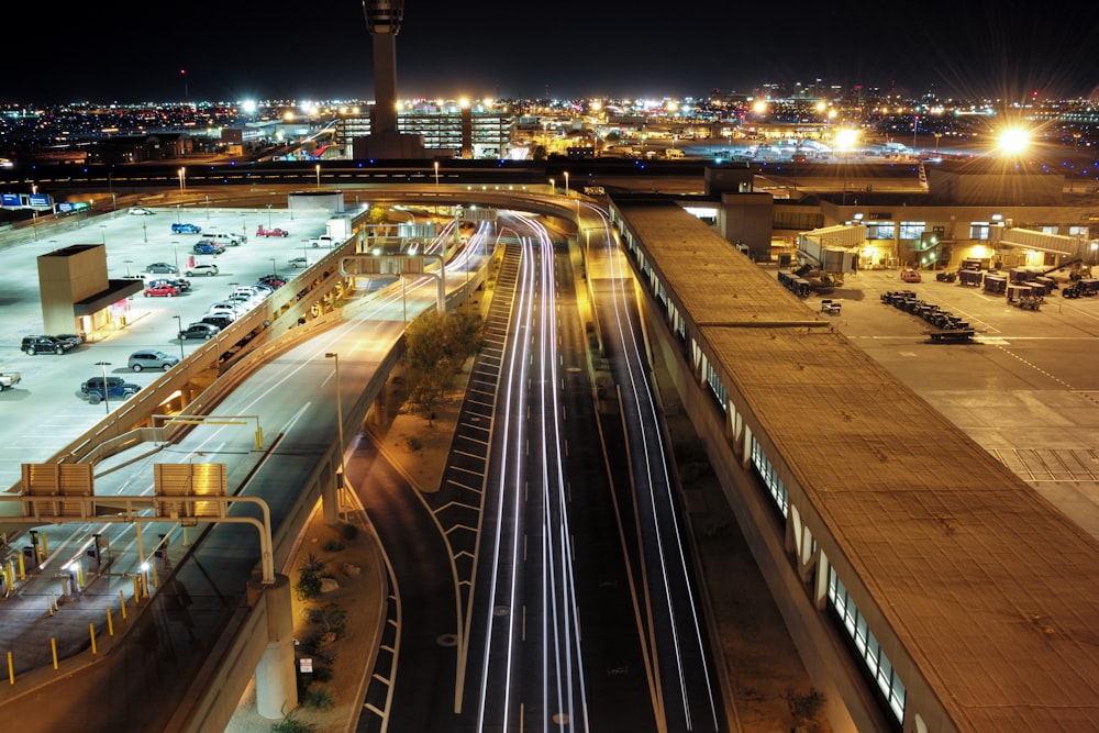 long exposure photography of car lights