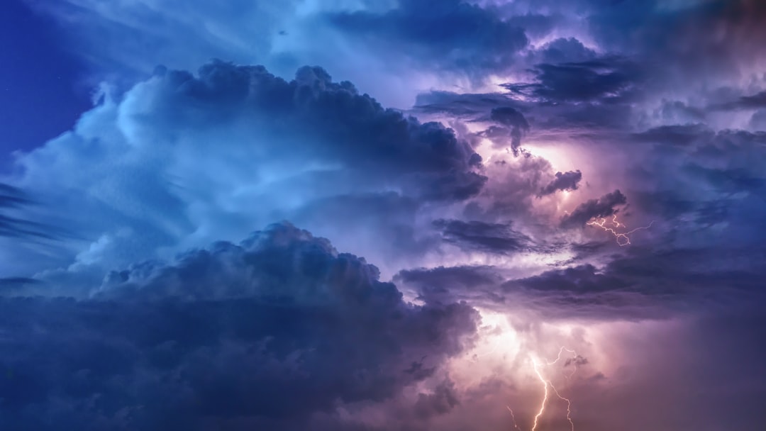 clouds with thunder digital wallpaper,