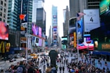 A vibrant street scene in the heart of New York City.