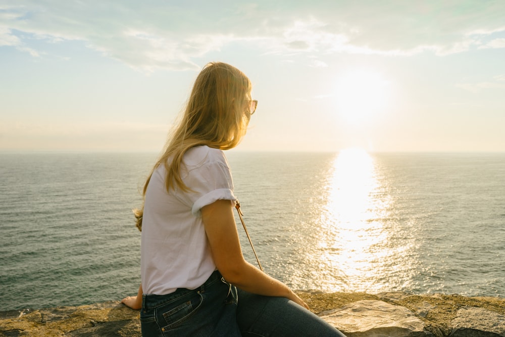 woman staring at horizon