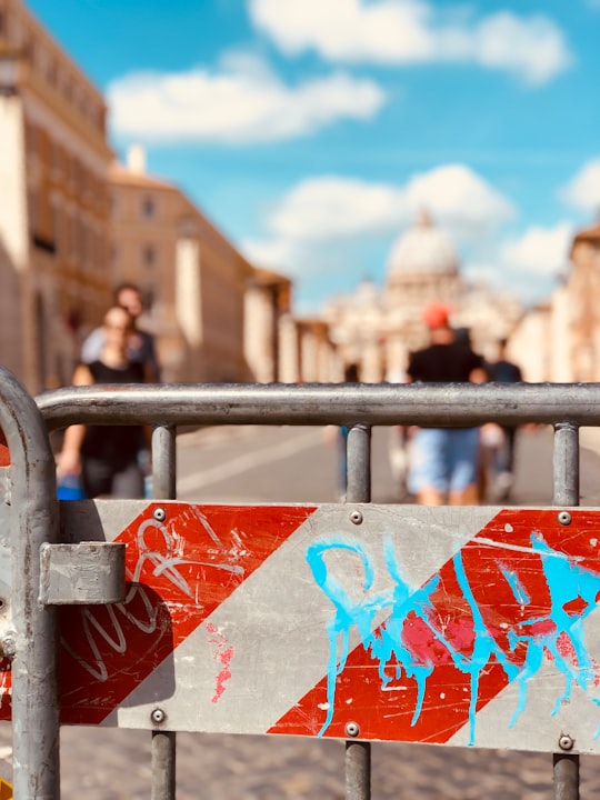 gray steel frame in Via della Conciliazione Italy