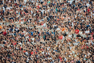 group of people attending concert crowd google meet background