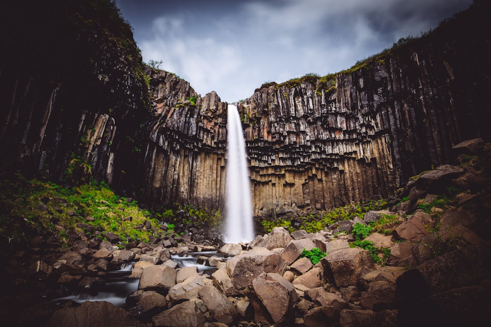 landscape photography of waterfalls