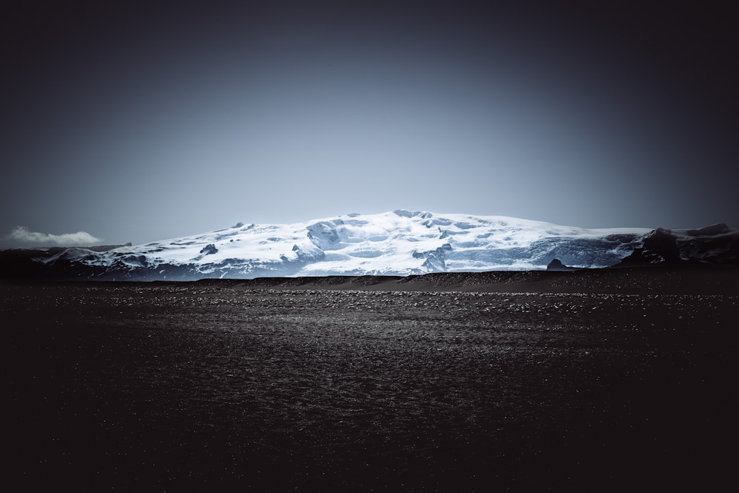 brown soil and glacier mountain