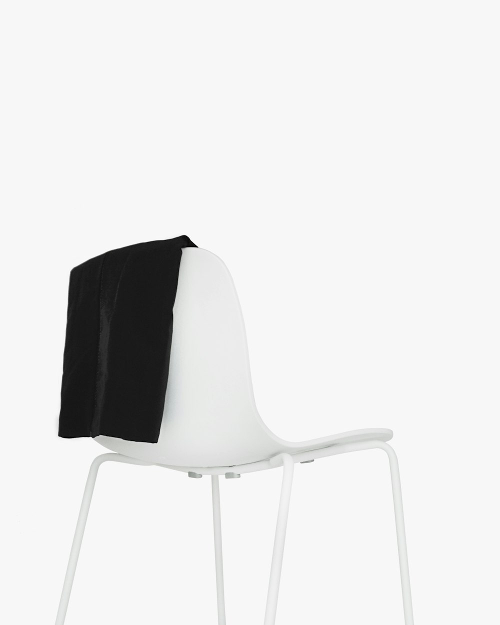 white metal armchair with white background