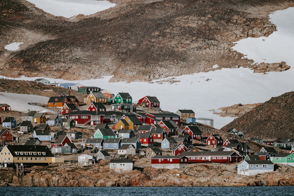 assorted-color houses