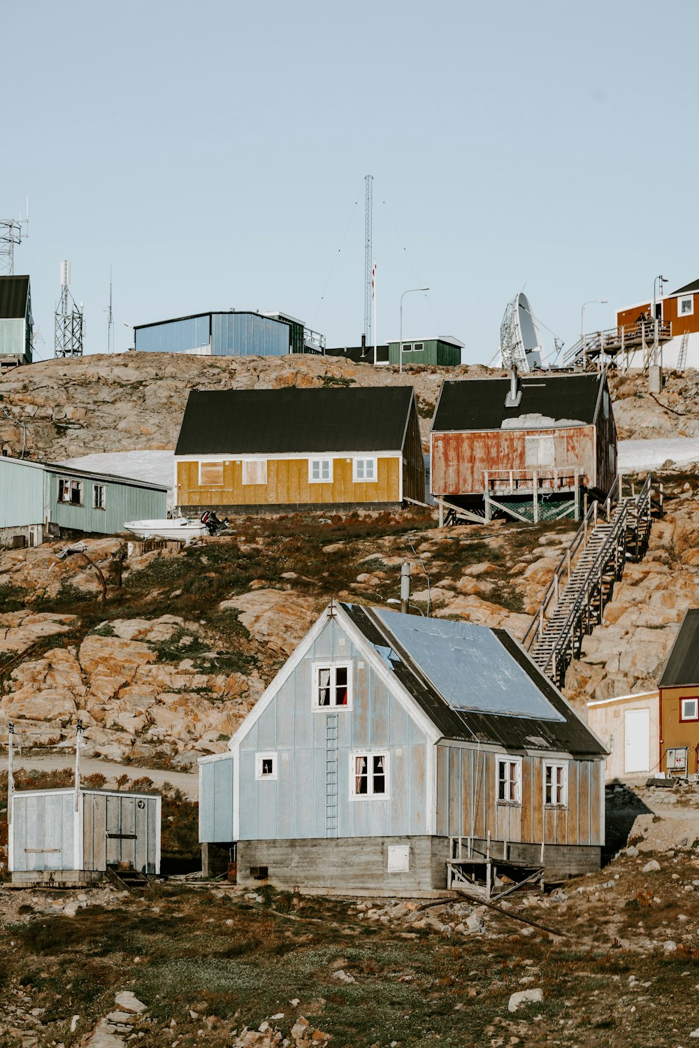 houses on rock formation