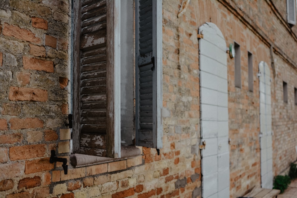 brown painted brick building