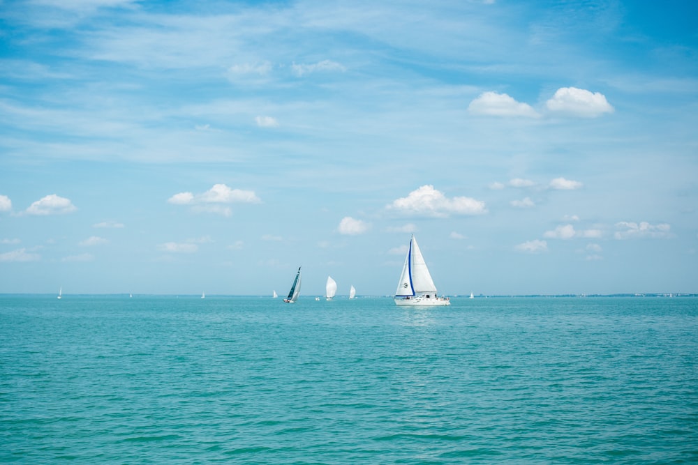 white sailing boat floating on body of water