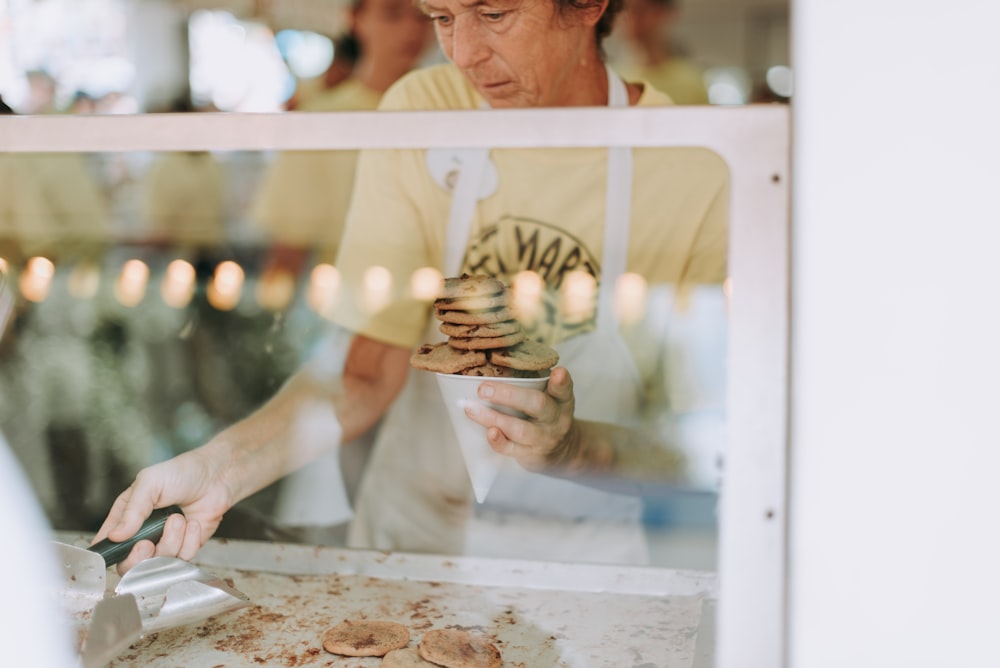 man cooking cookies