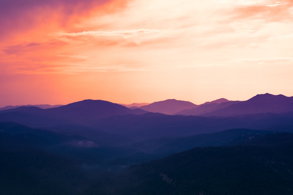 landscape photography of mountain range during golden hour