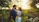 A candid sunlit photo of a smiling couple embracing in a golden field.