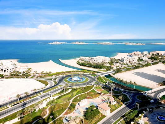 aerial photography of resort