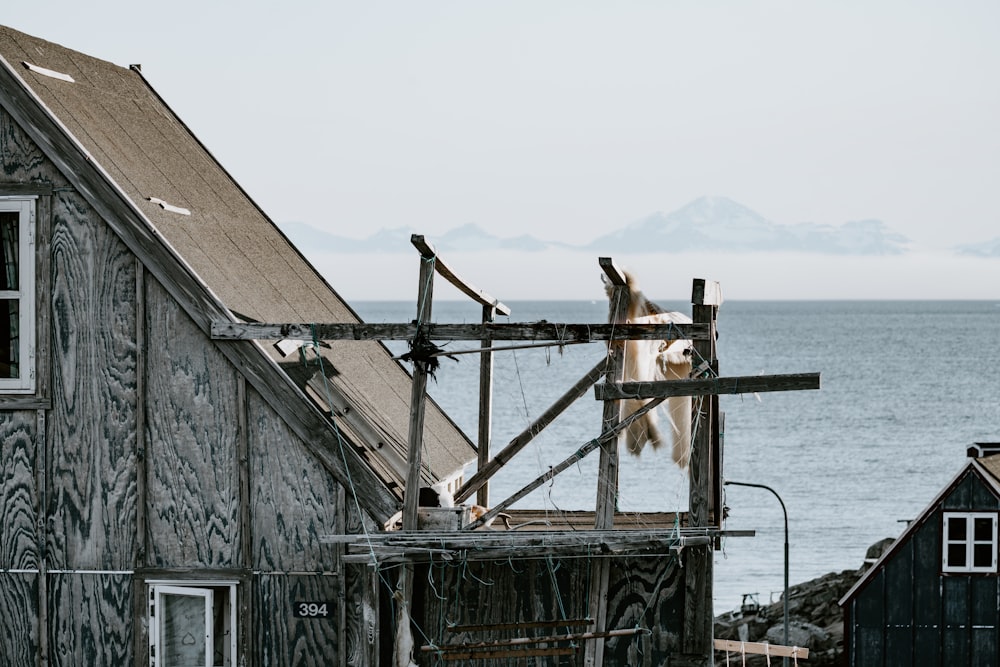 Nahaufnahme Foto graues Holzhaus