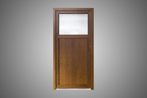 An elegant glass door with a stylish finish.