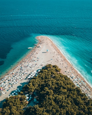 high-angle photo of island