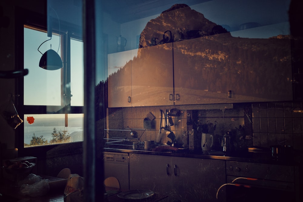 brown kitchen cupboard