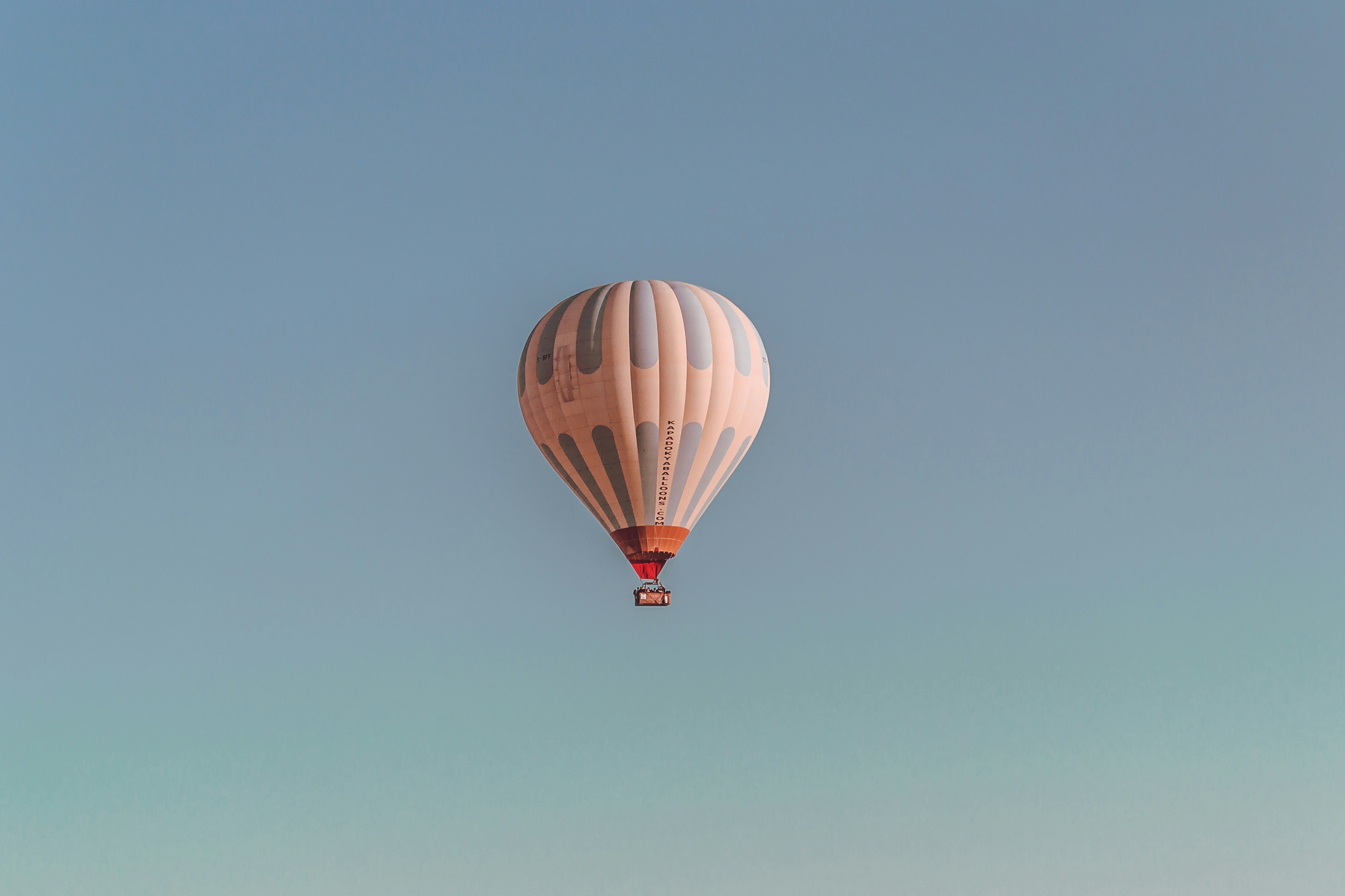 white and blue hot air balloon on sky