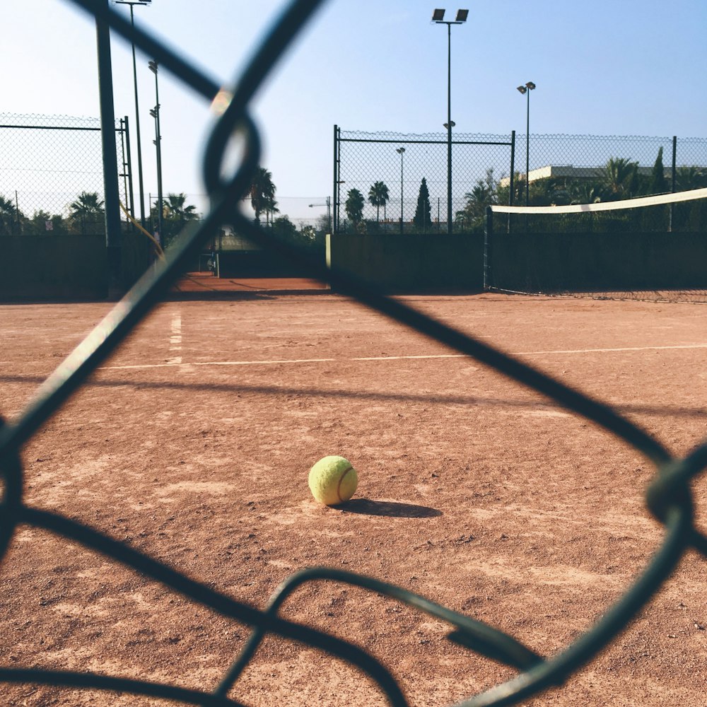 tennis ball on ground