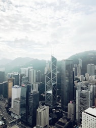 An aerial view of a bustling city skyline representing economic growth.
