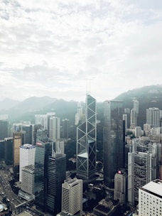 An aerial view of a bustling city skyline representing economic growth.