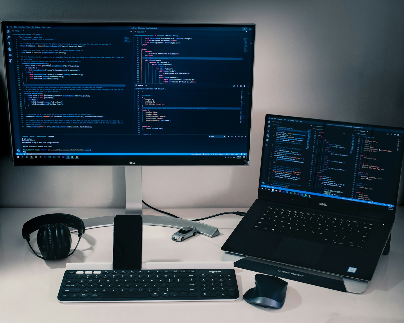 Laptop with code editor