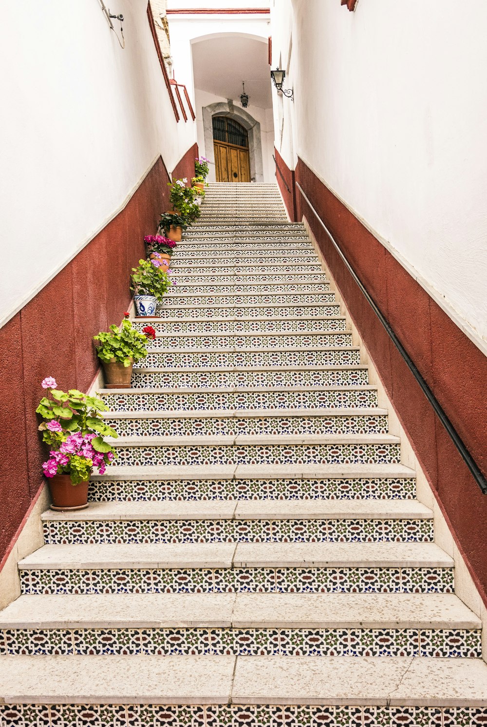 photo of brown and white stairs