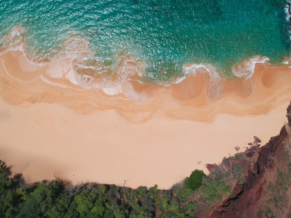 aerial view of seashore