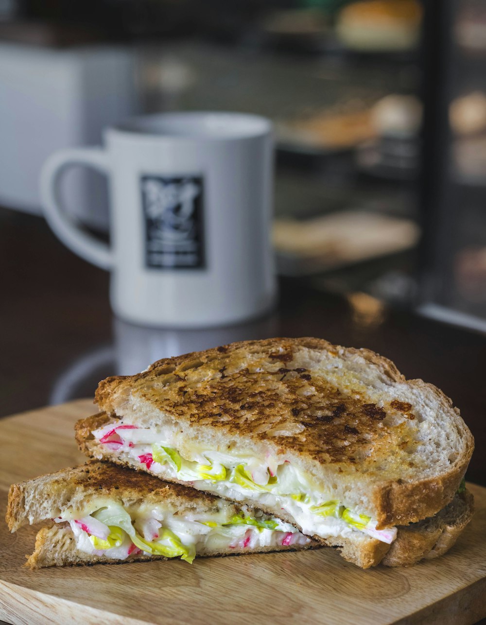 sandwich on brown board