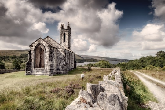 structural photography of chapel under cloudy sky in Dunlewy Ireland