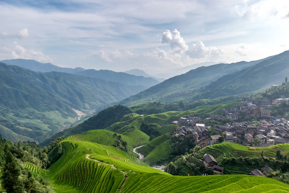 aerial view of green mountain during daytime