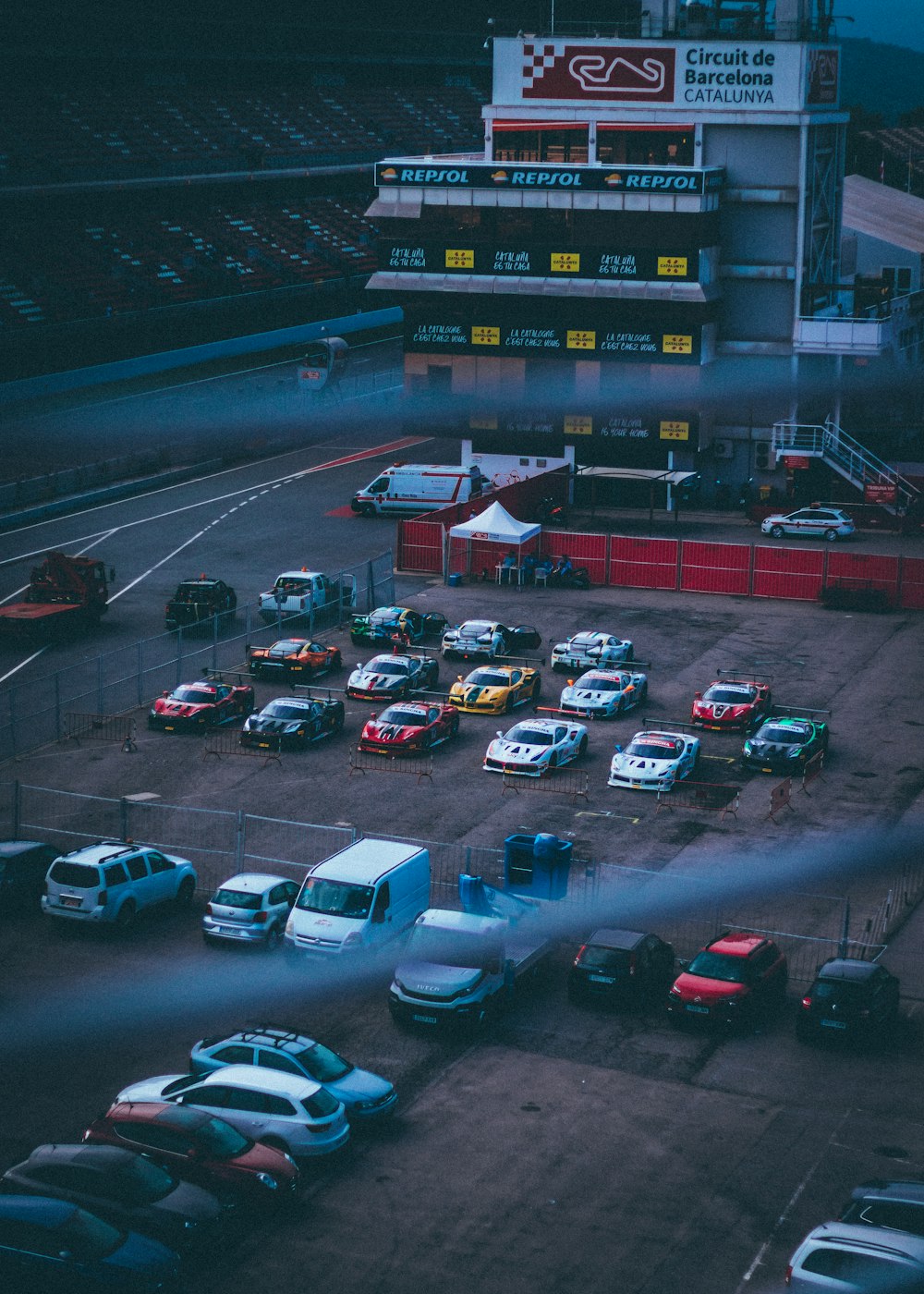 vehicles at parking lot