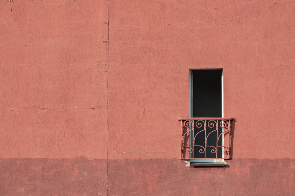 metal rails on opened window