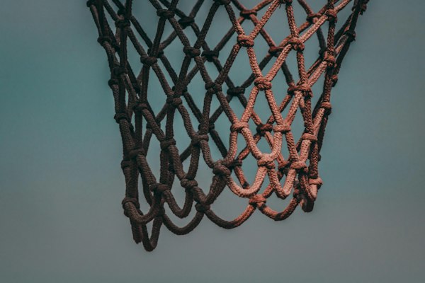 Basketball net close-up