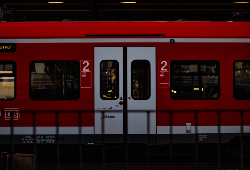 red and white train