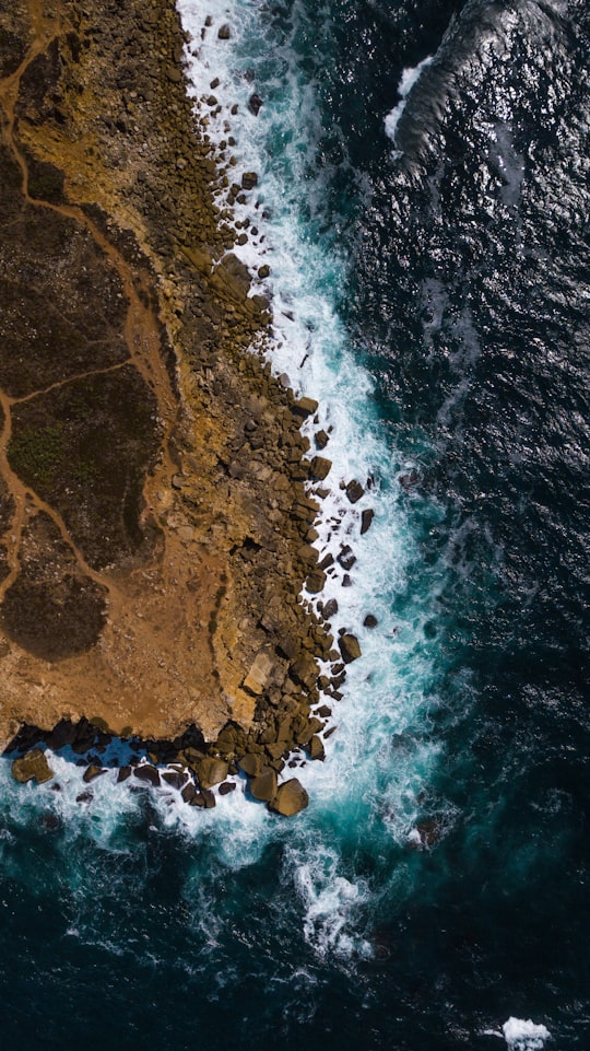 aerial shore near sea photography in Natural Reserve of Berlengas Portugal