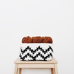 brown yarns in basket