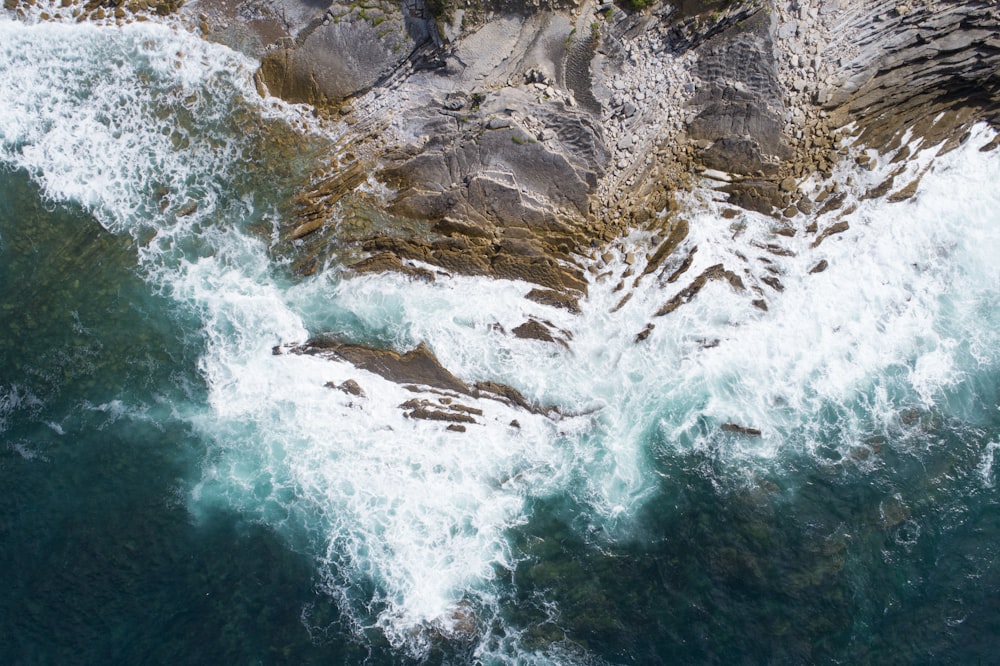 aerial view of ocean