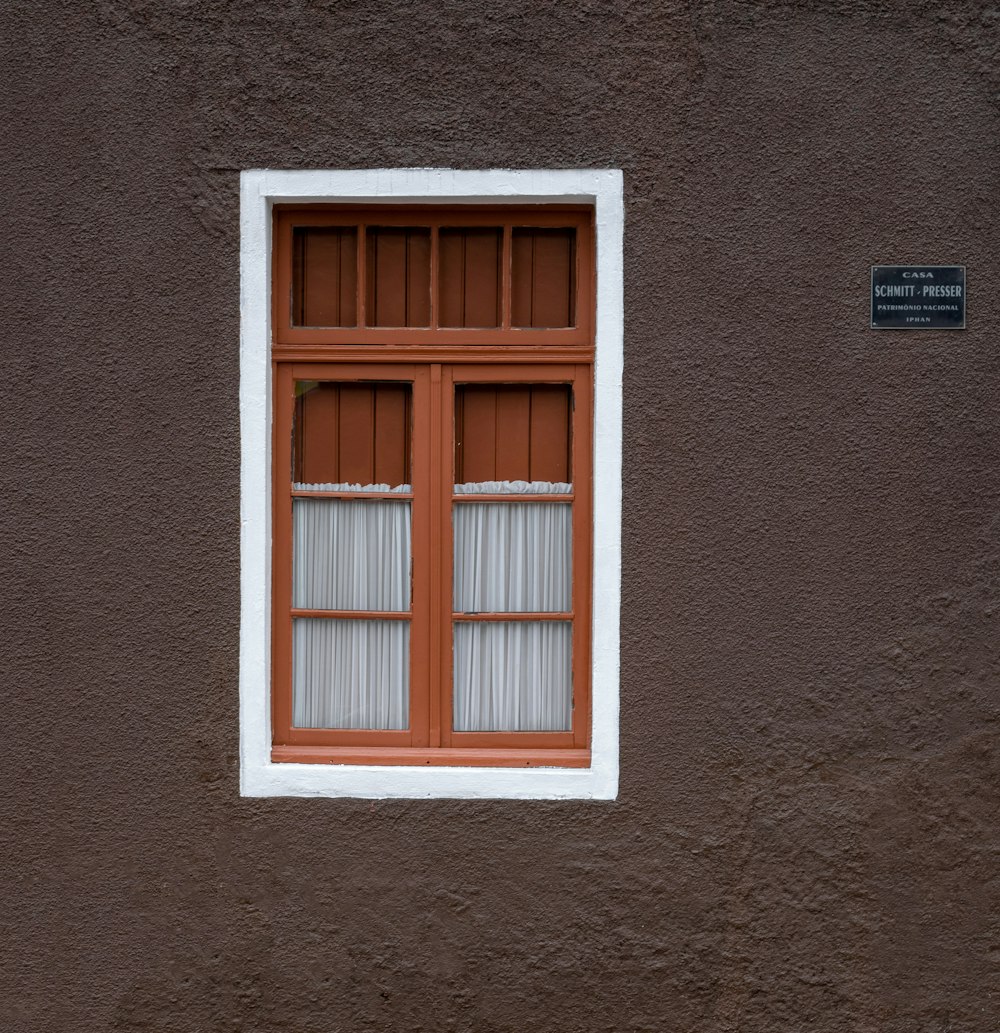 brown wooden window