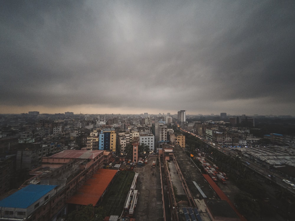 aerial photography of high rise buildings