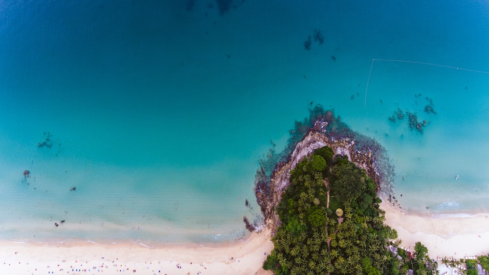 aerial view of island