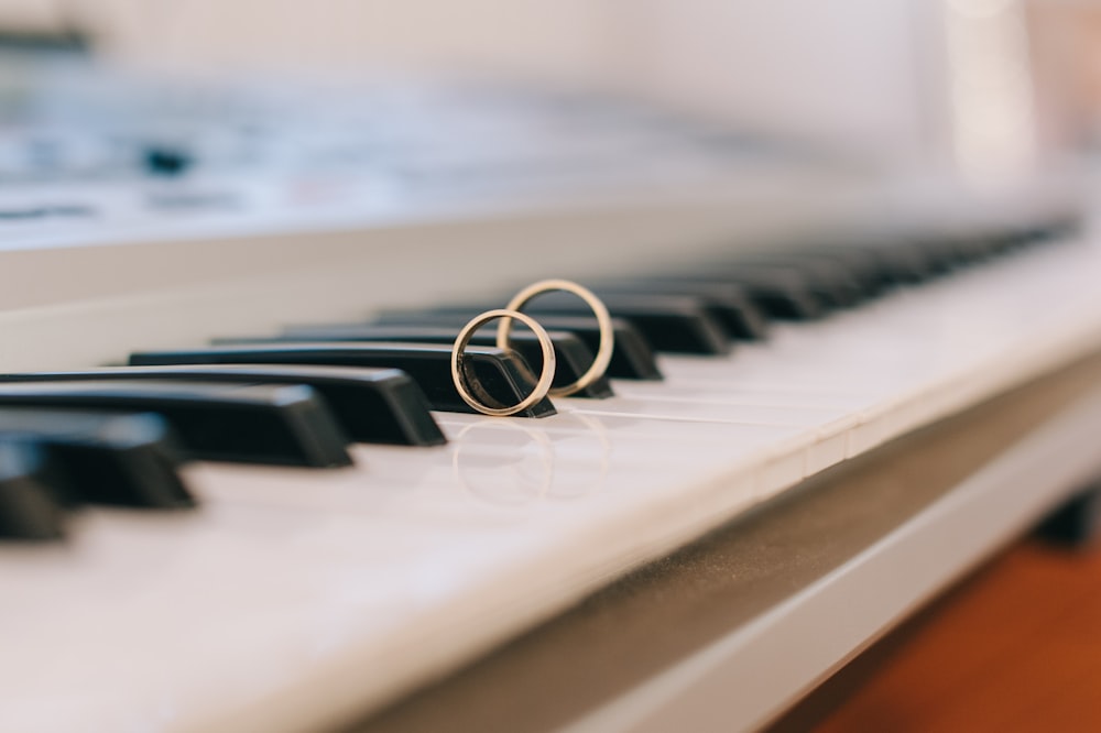 gold-colored ring band