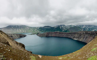 lake under cloudy sky