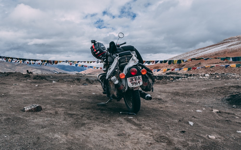 black and gray touring motorcycle