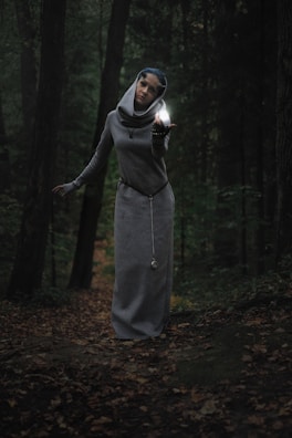 A fierce custom mob with glowing eyes lurking in a dark forest