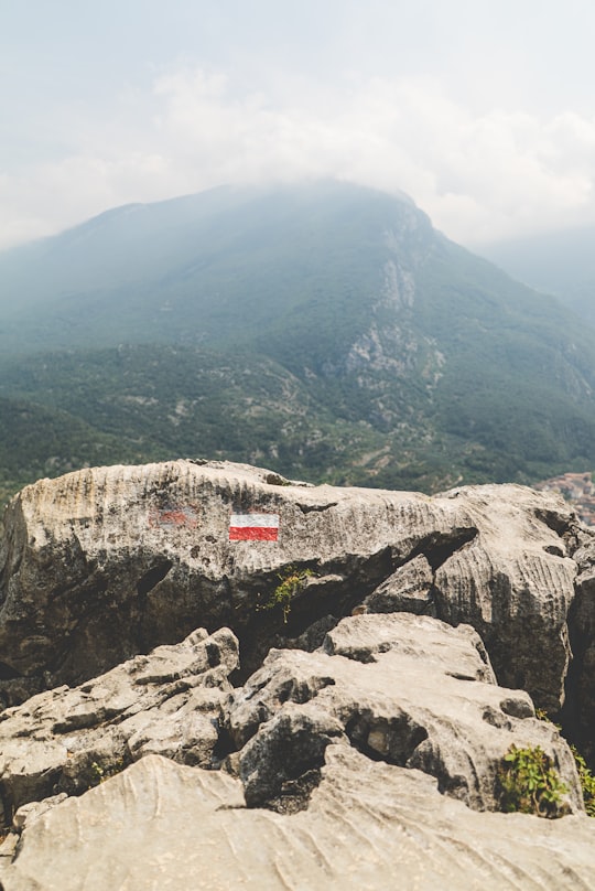 high-angle view of mountains in Lake Garda Italy